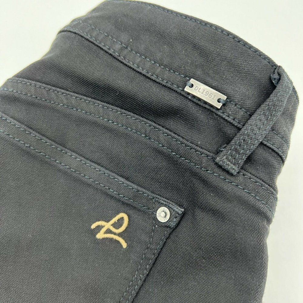 DL1961 Womens Emma Jeans Size 26x28 Black Wash Legging Skinny Mid Rise Stretch - Picture 5 of 5